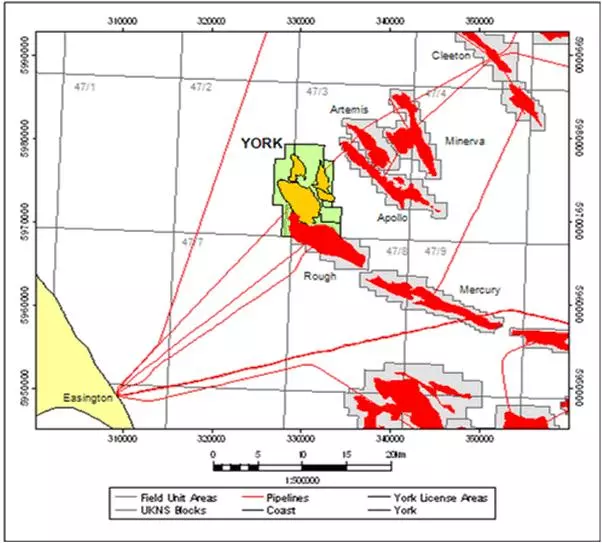 map of york oil platform